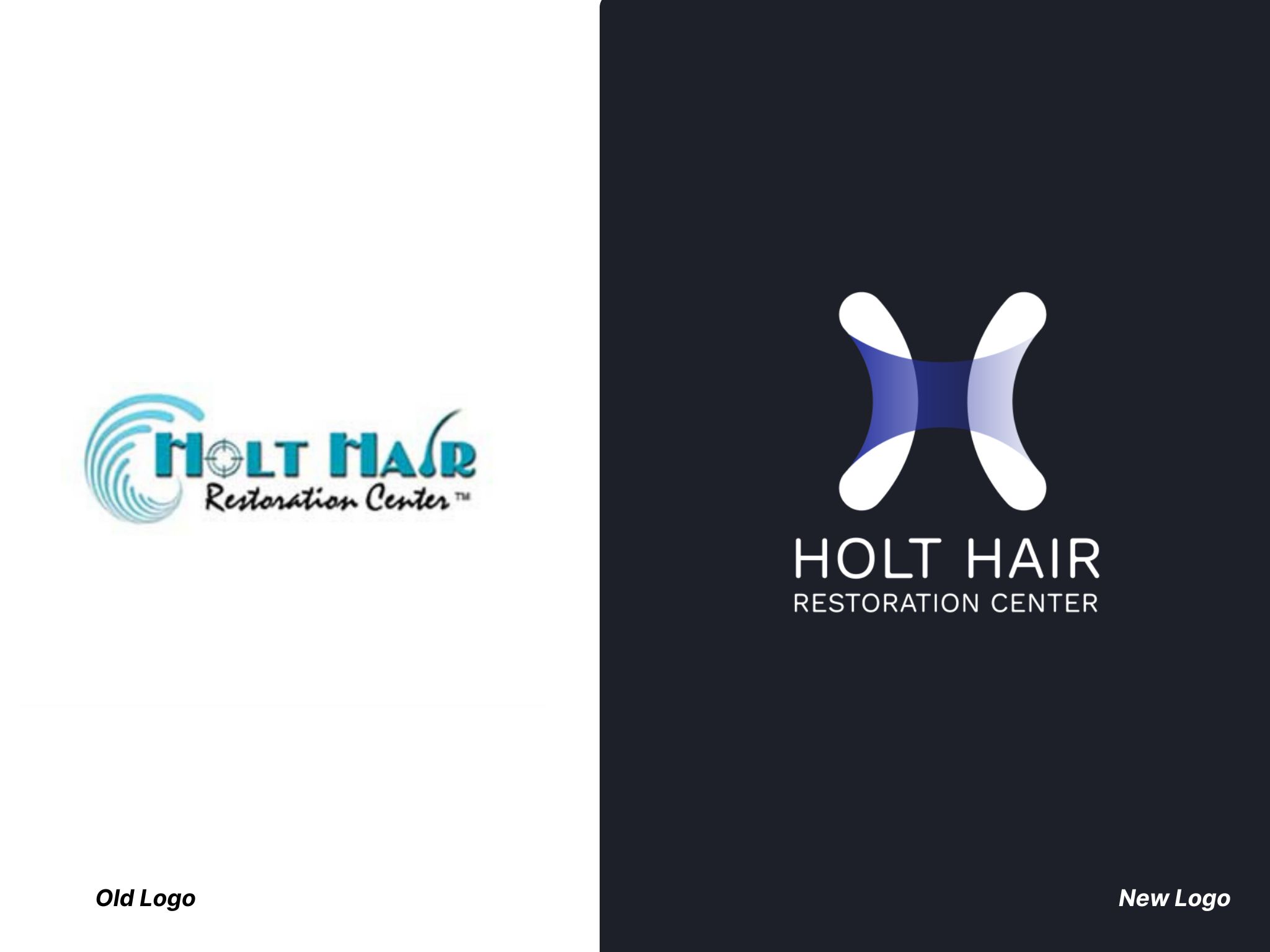 Holt Hair logo design old versus new